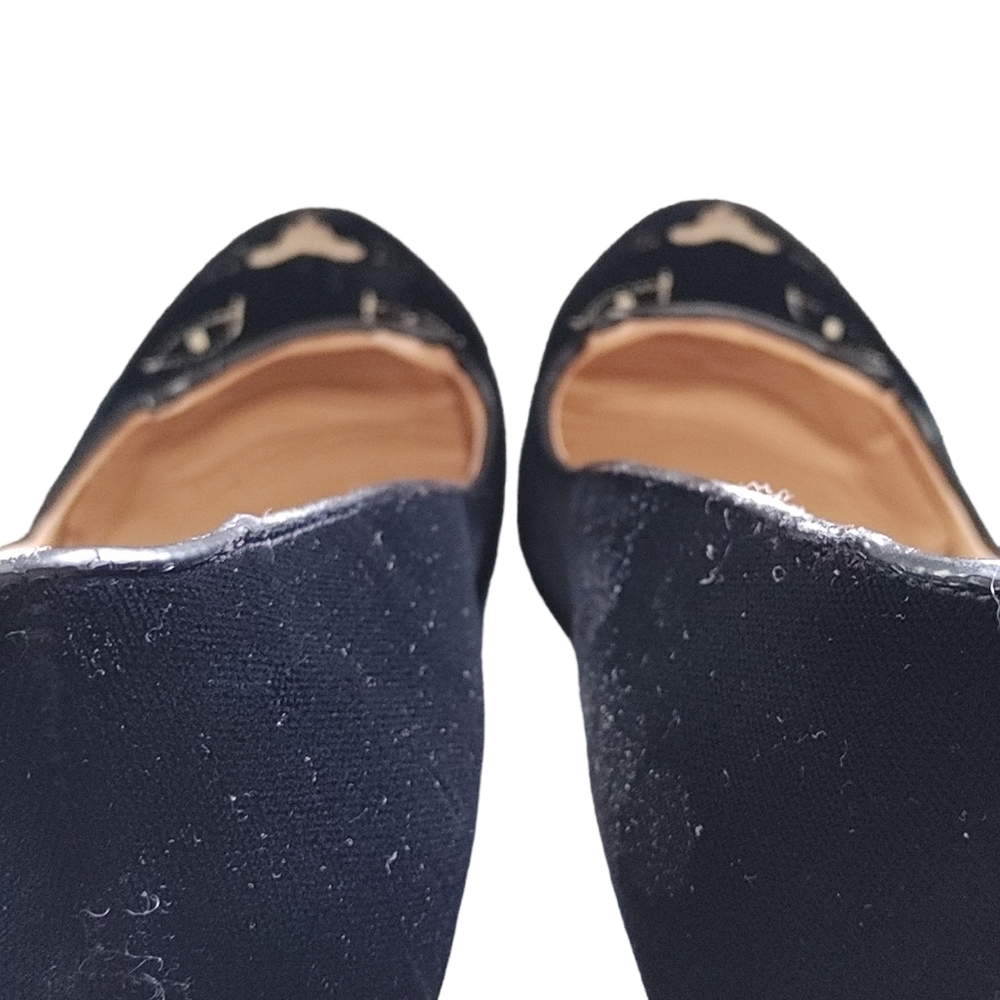 Charlotte Olympia Black Embroidered Velvet Kitty Cat Pumps Size 39 1/2 - Picture 10 of 11